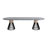 Mewoma Dining Table: Oblong + Indian Green Marble