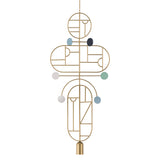 Wooden Dots Suspension Lamp: Oval + Circle with Stem + Circle + Horizontal + Vertical Oval + Gold + 2 Stem + 1 Curled Stem + Gold + Blue + White + Turquoise