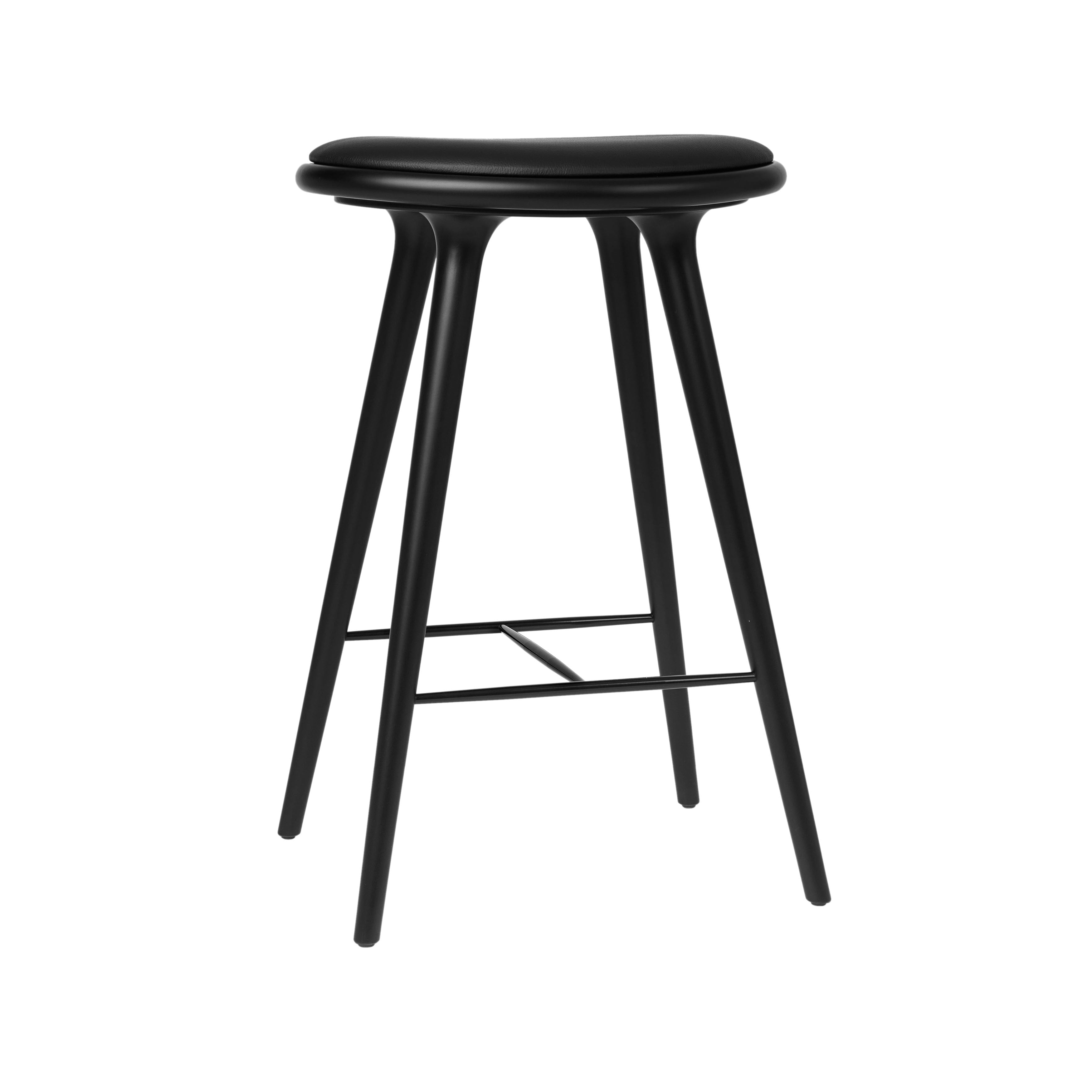 High Stool: Counter + Black Stain Beech + Black Leather