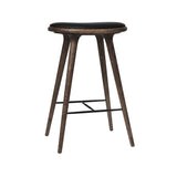 High Stool: Counter + Dark Stain Oak + Black Leather