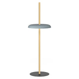 Nivél Portable Floor Lamp: White Oak + Slate Blue