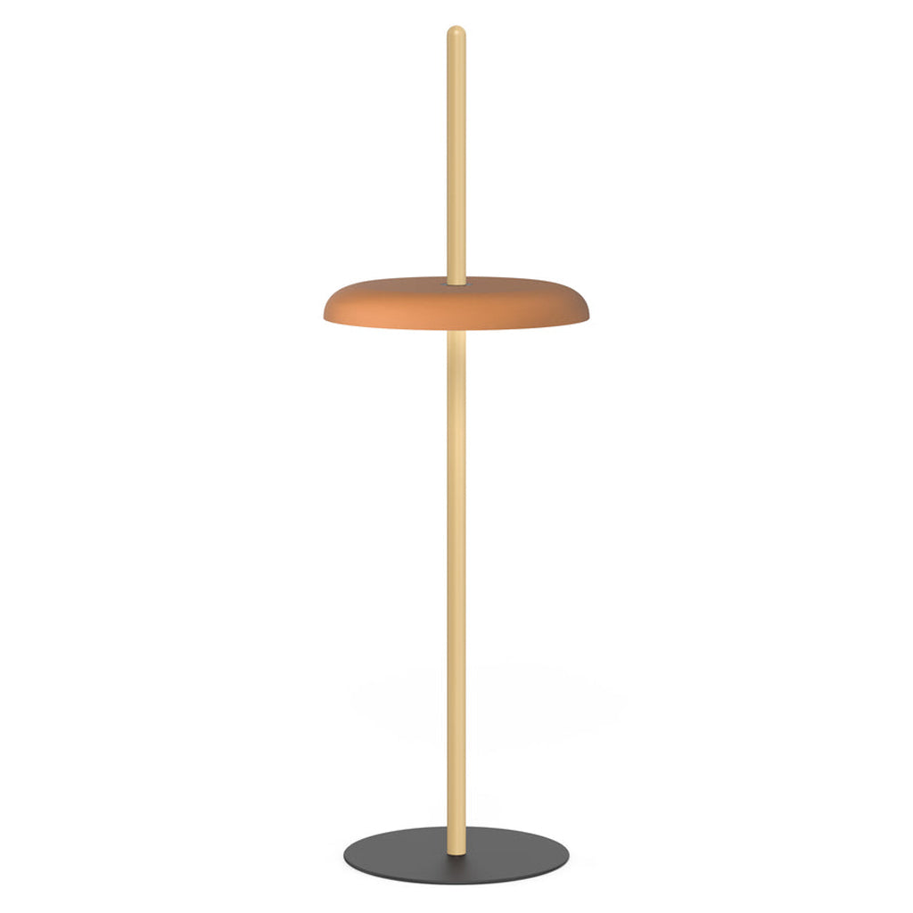 Nivél Portable Floor Lamp: White Oak + Terracotta