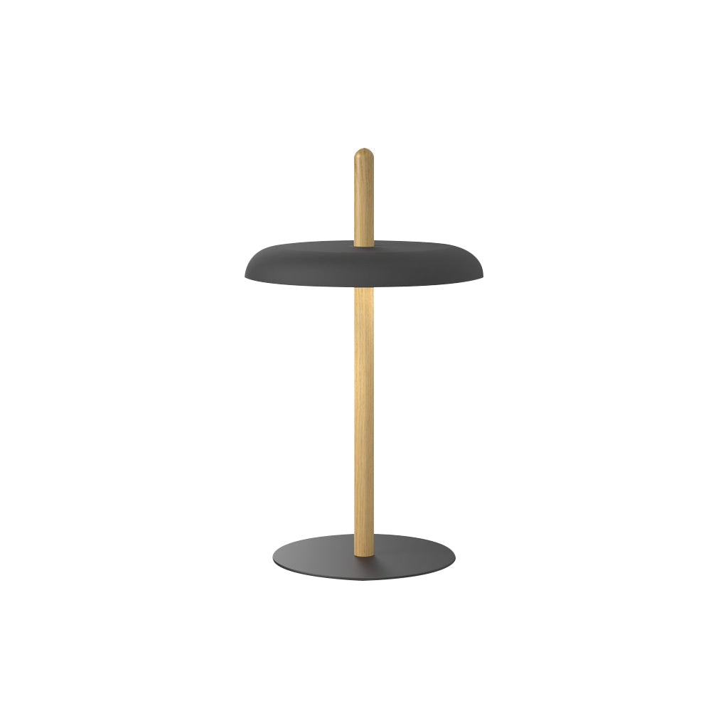 Nivél Portable Table Lamp: White Oak + Black