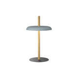 Nivél Portable Table Lamp: White Oak + Slate Blue