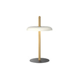 Nivél Portable Table Lamp: White Oak + White