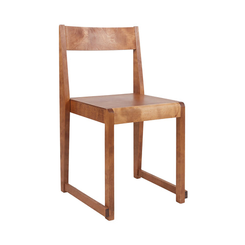 01 Stacking Chair: Warm Brown Birch + Without Cushion