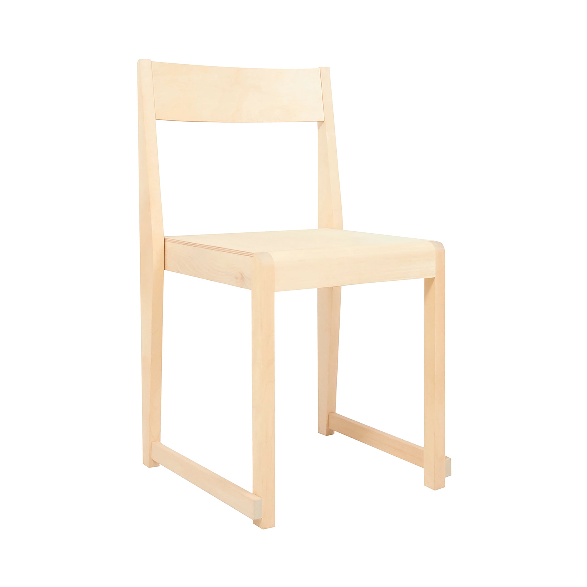01 Stacking Chair: Natural Birch + Without Cushion