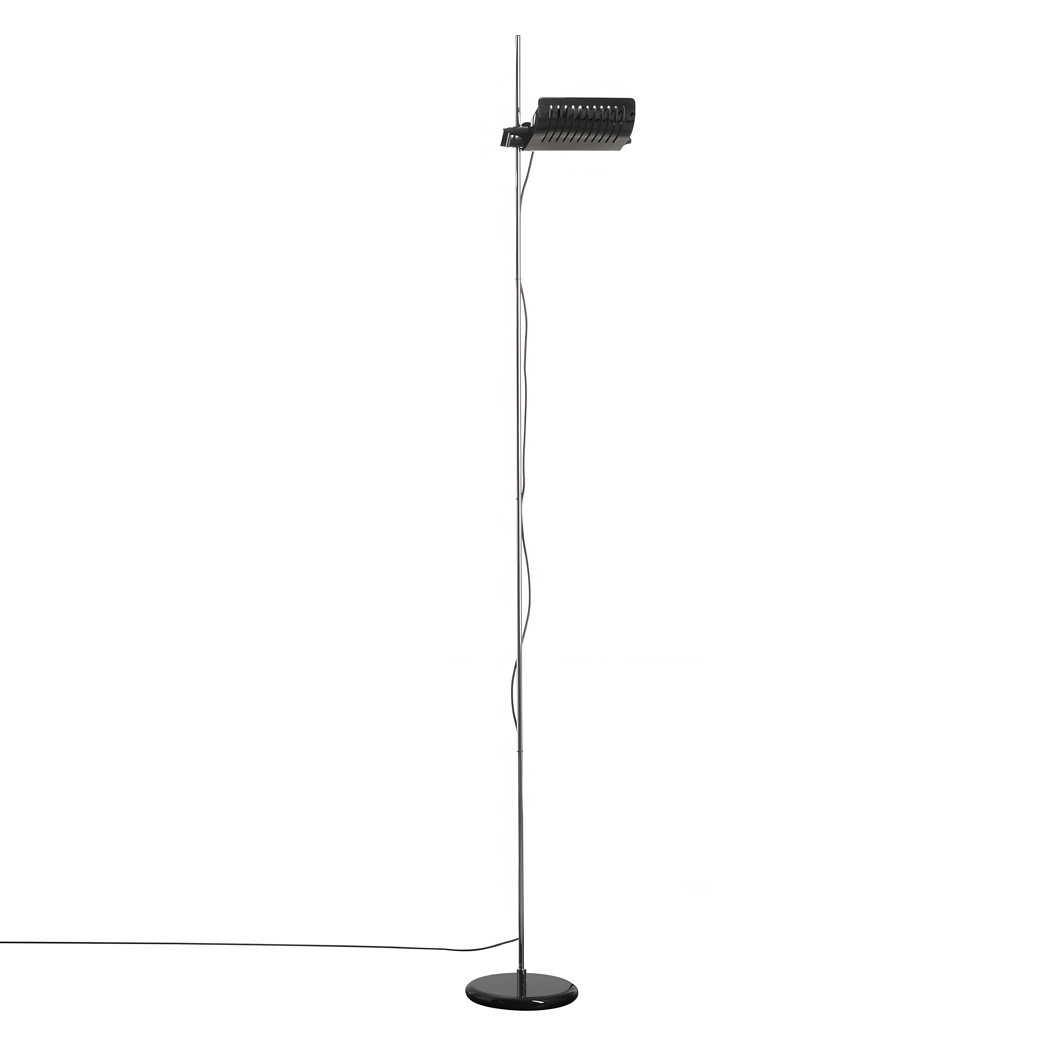 Colombo Floor Lamp: Black + Chromium Plated