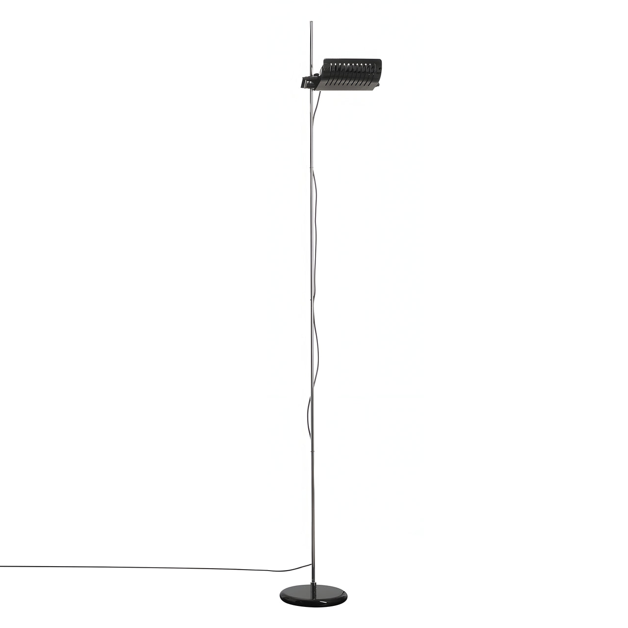 Colombo Floor Lamp: Black + Chromium Plated