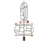 Wooden Dots Suspension Lamp: Oval with Stem + Vertical + Horizontal + Graphite + 3 Stem + Graphhite + White + Pink + Orange + Red