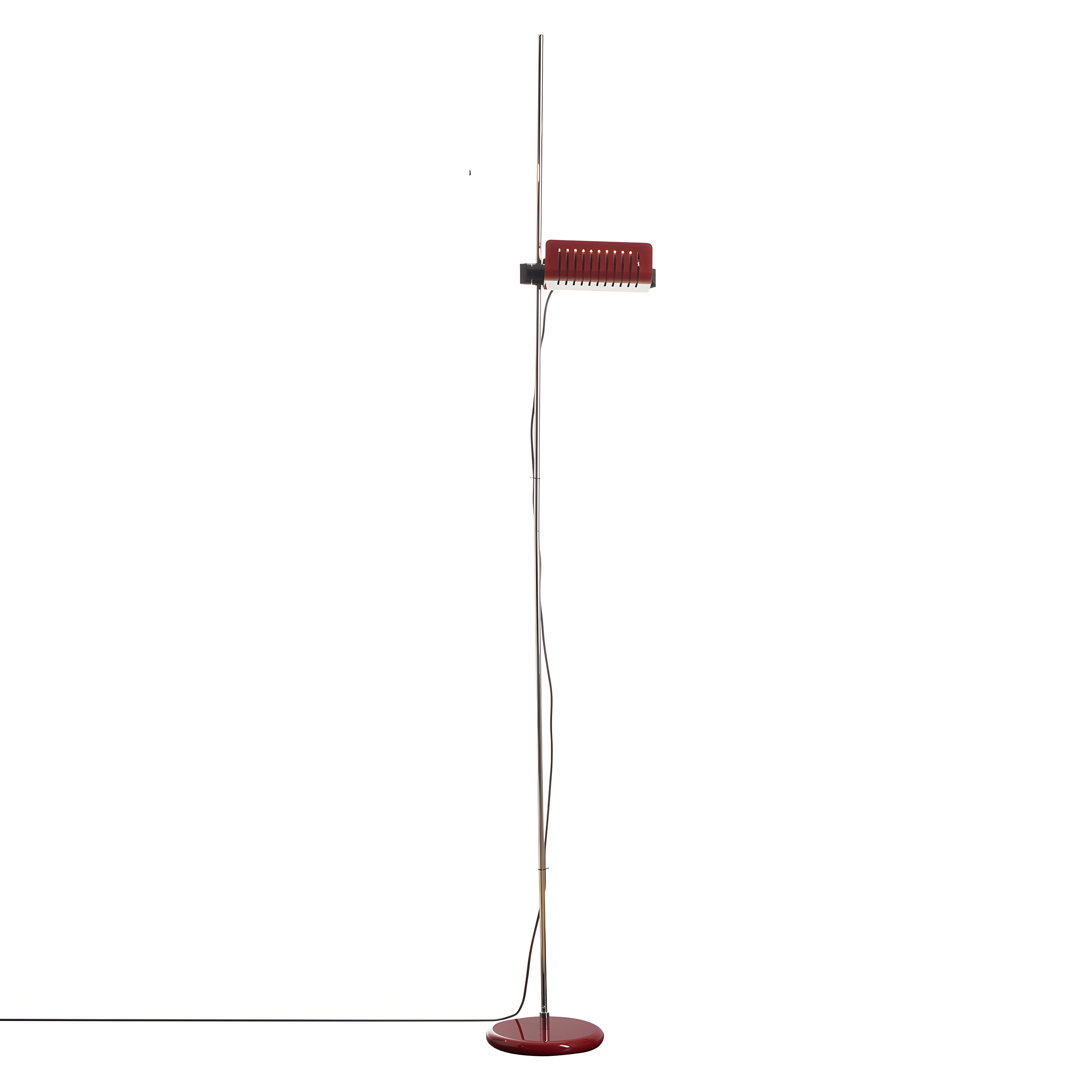 Colombo Floor Lamp: Red + Chromium Plated