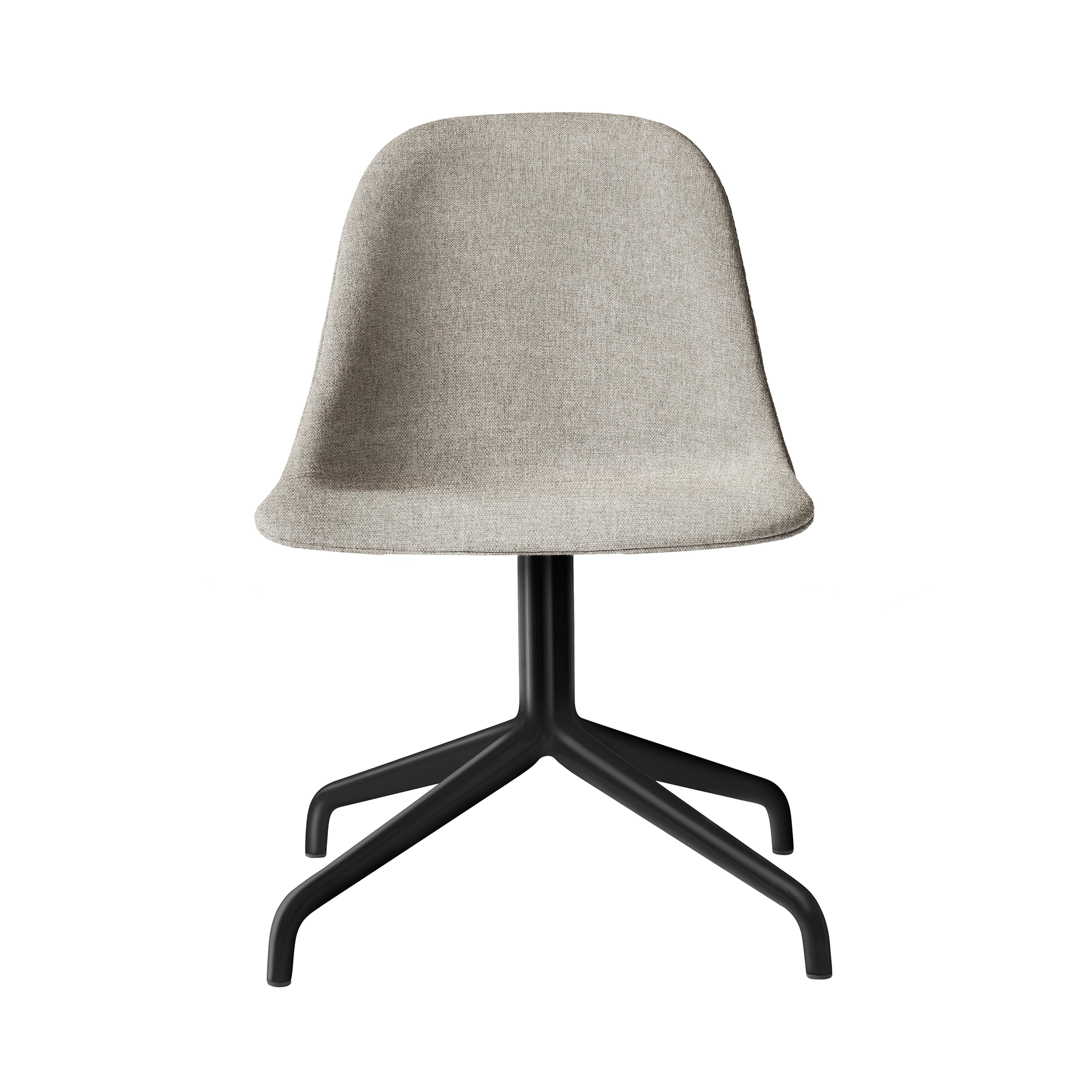 Harbour Swivel Side Chair: Upholstered + Black Steel