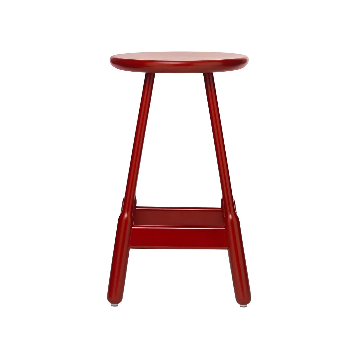 Albert Bar + Counter Stool: Counter + Red Lacquered Beech