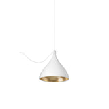 Swell String Indoor/Outdoor Pendant Light: Single Medium + White