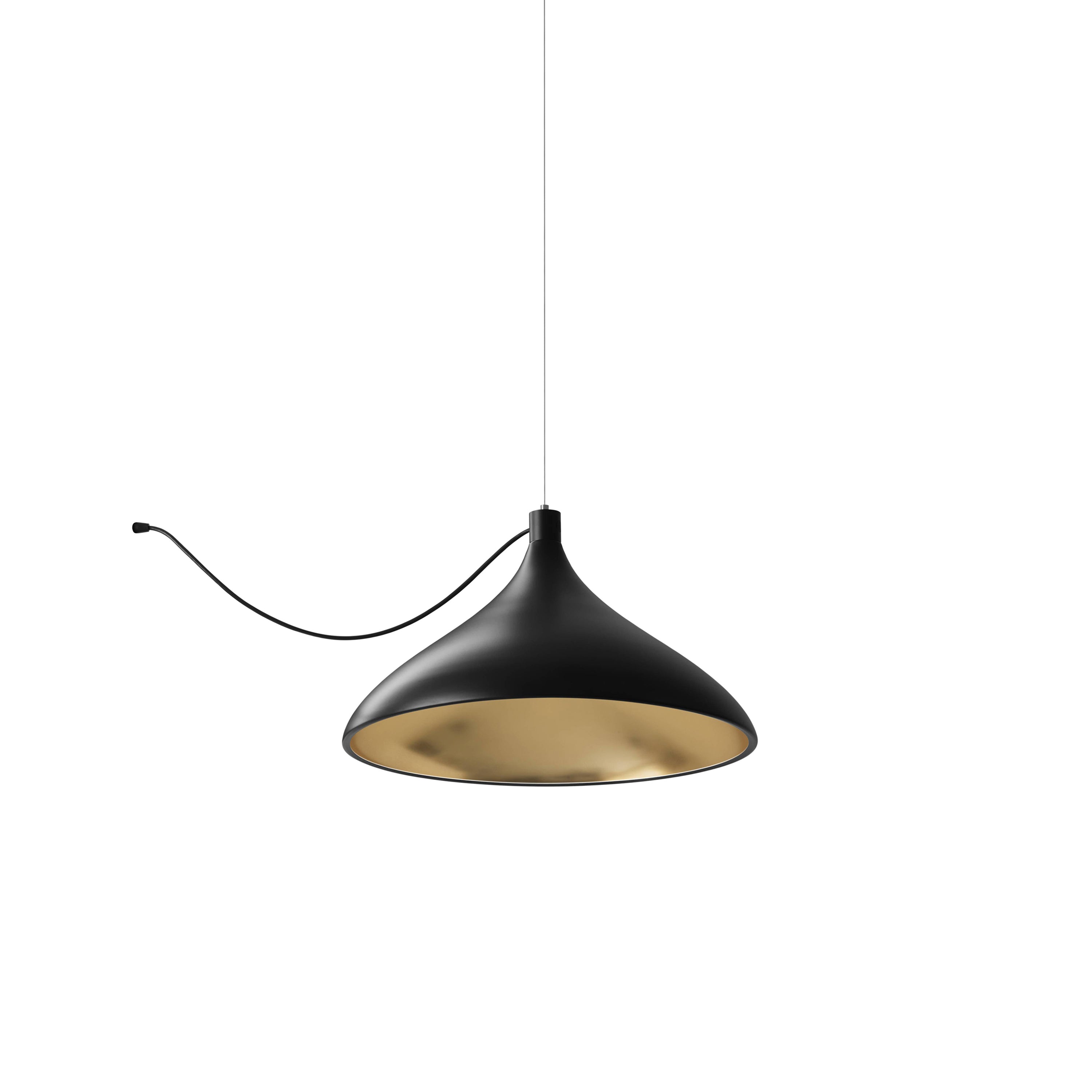 Swell String Indoor/Outdoor Pendant Light: Single Wide + Black