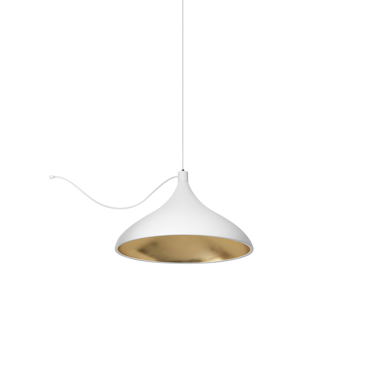 Swell String Indoor/Outdoor Pendant Light: Single Wide + White