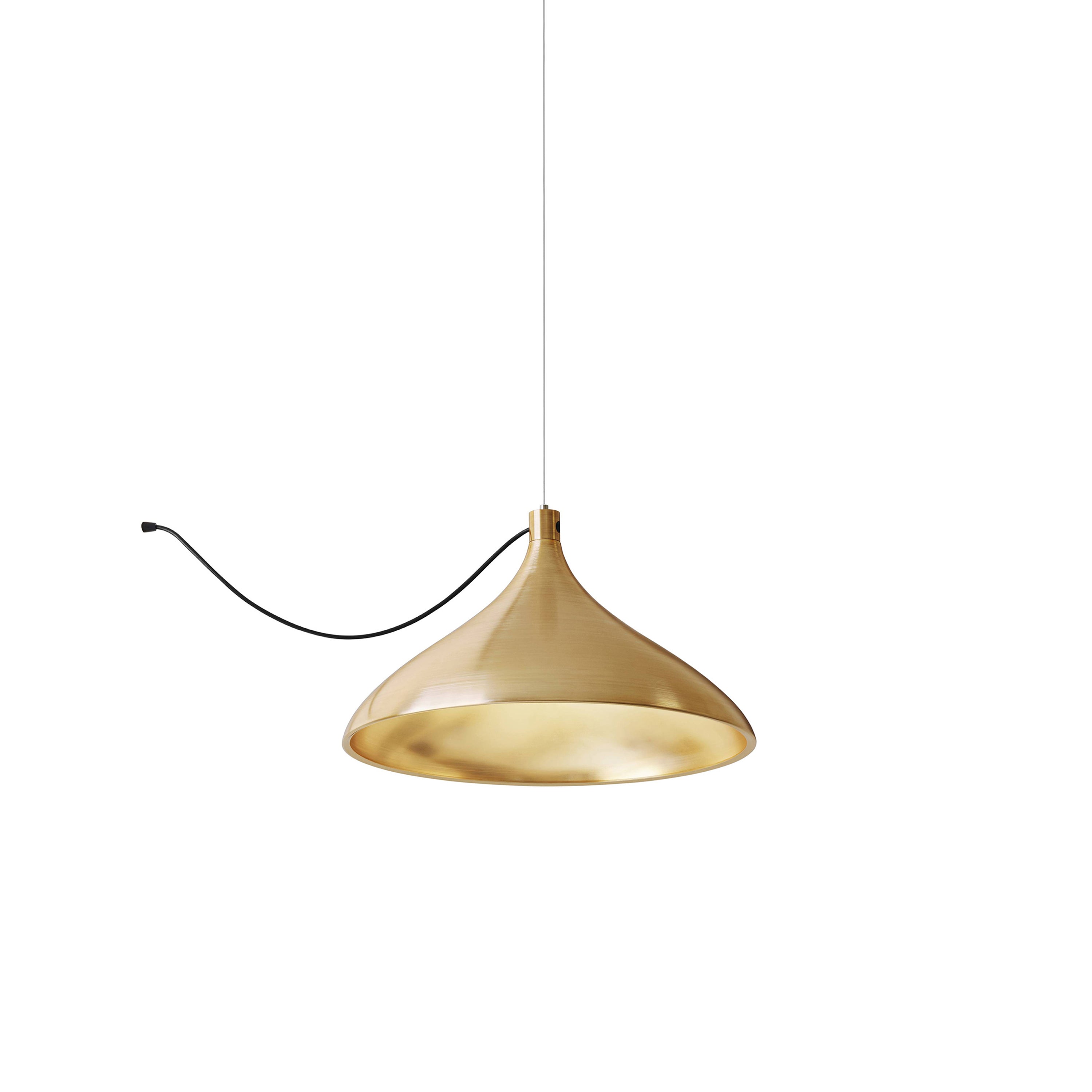 Swell String Indoor/Outdoor Pendant Light: Single Wide + Brass