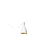 Swell String Indoor/Outdoor Pendant Light: Single Narrow + White