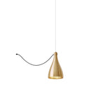 Swell String Indoor/Outdoor Pendant Light: Single Narrow + Brass