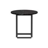 Florence Side Table: Black Marquina Marble + Black