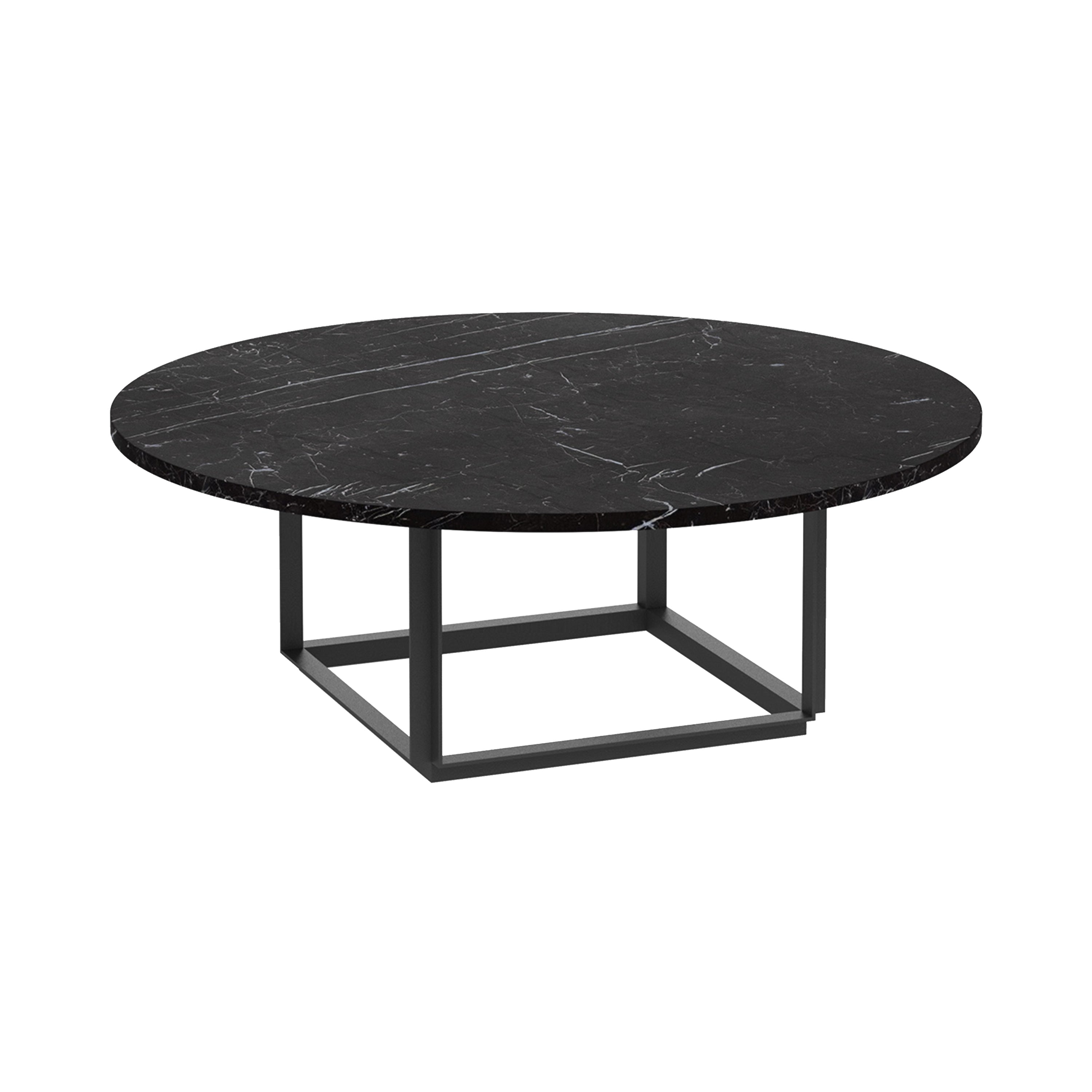 Florence Coffee Table: Black Marquina Marble + Black