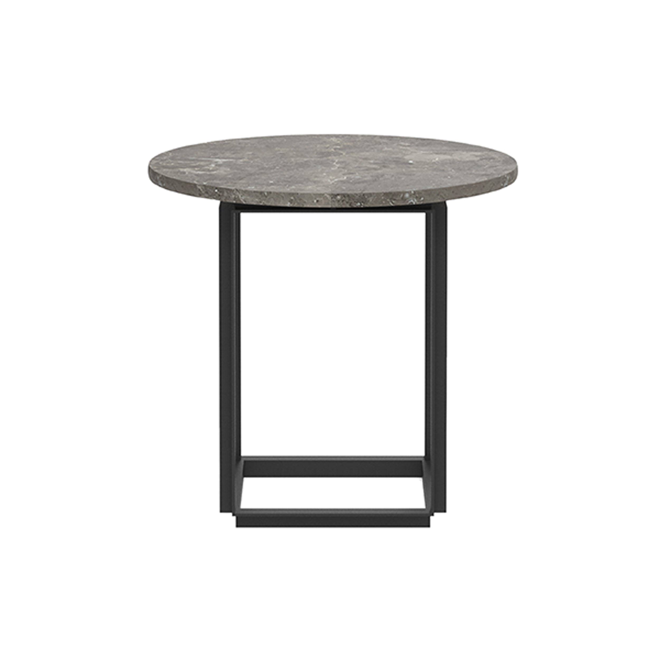 Florence Side Table: Gris du Marais Marble + Black