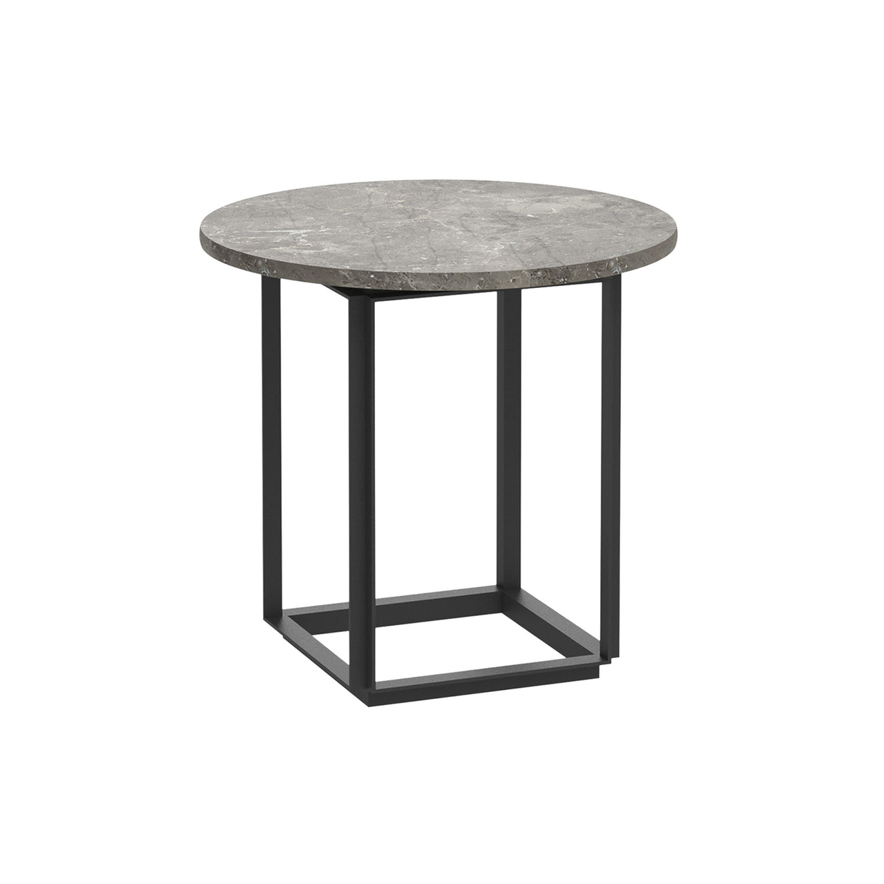 Florence Side Table: Gris du Marais Marble + Black