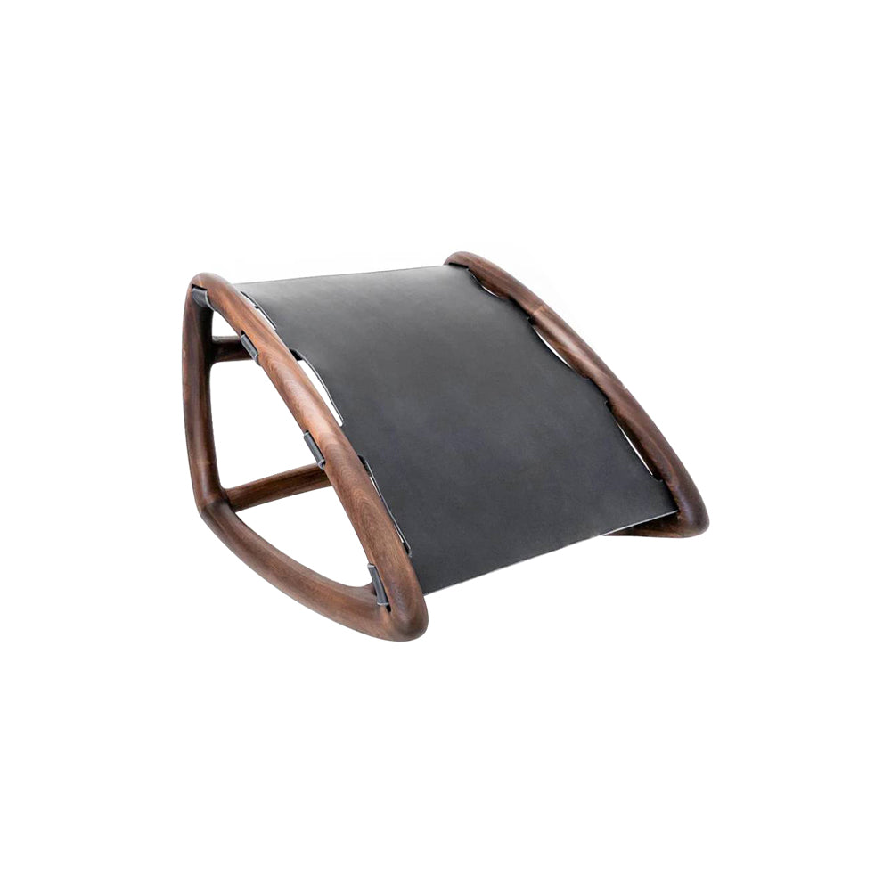 Sling Ottoman: Walnut + Black