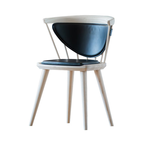 Oxbend Windsor Chair: Seat + Back Upholstered + White Ash + Stocked: Envy 20321