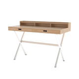 Hyppolite Desk: Natural Oak + White