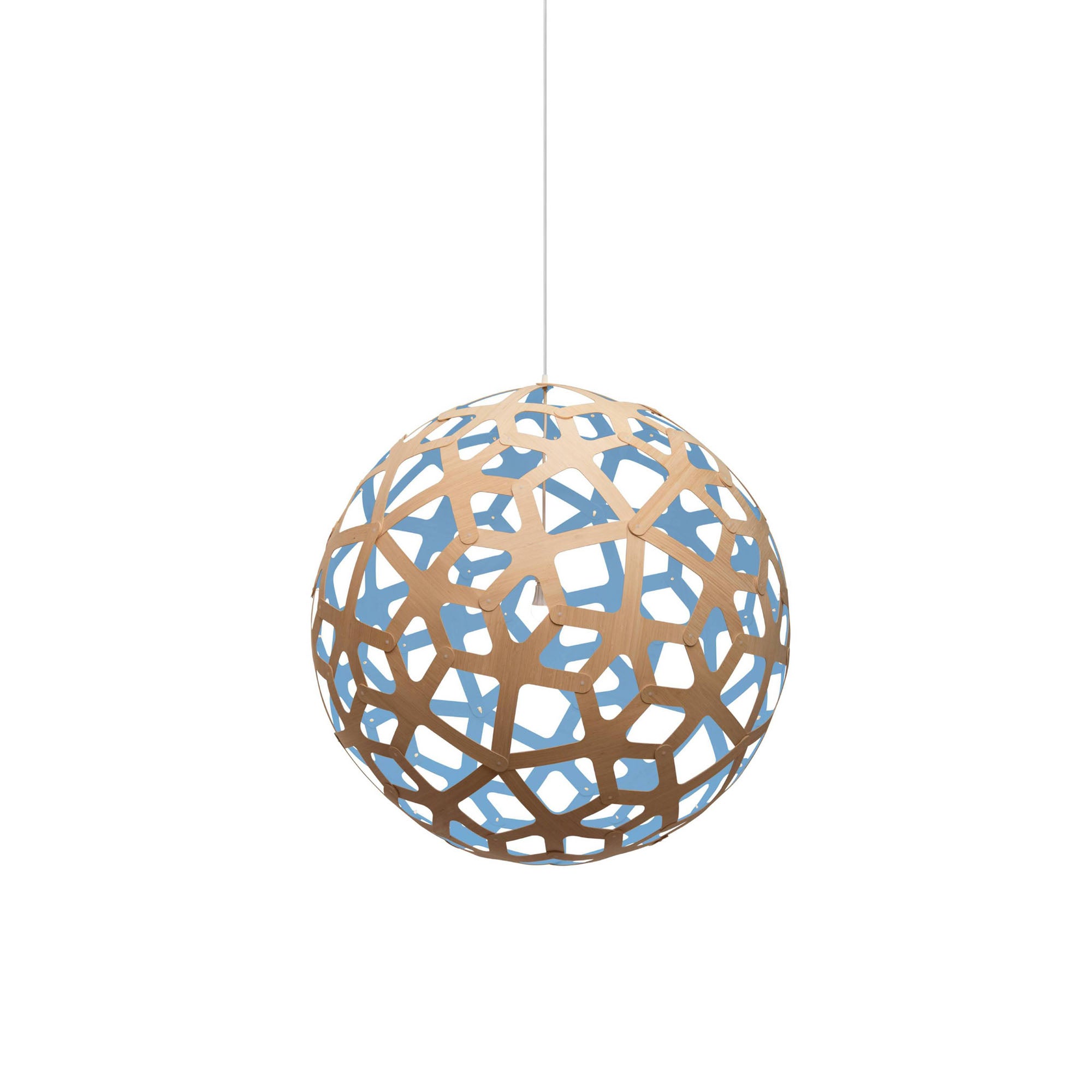 Coral Pendant Light: Large + Bamboo + Blue + White