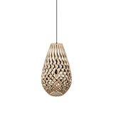 Kōura Pendant Light: Medium + Bamboo + Black + Black