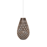 Kōura Pendant Light: Medium + Black + Bamboo + White