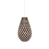 Kōura Pendant Light: Medium + Black + Bamboo + White