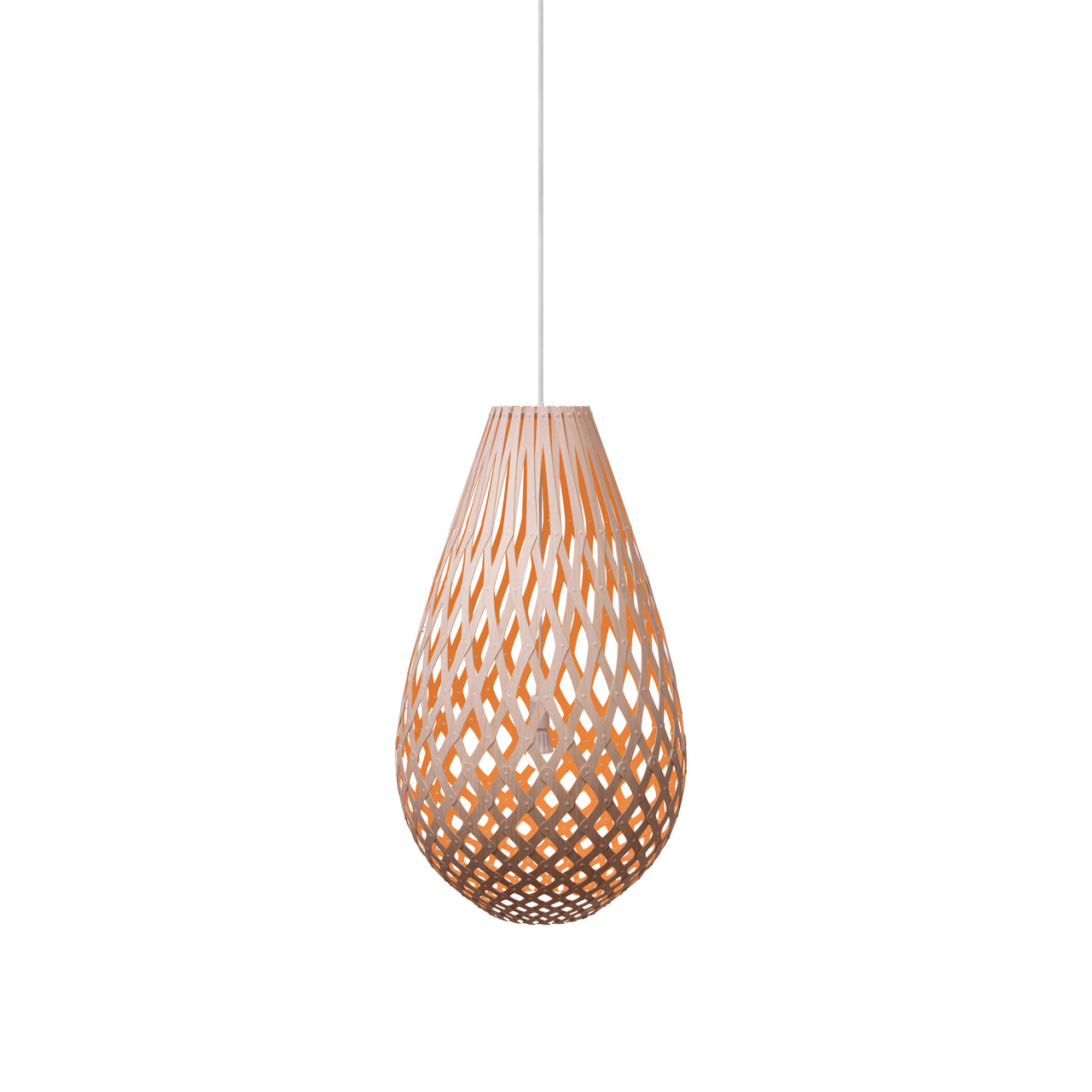 Kōura Pendant Light: Medium + Bamboo + Orange + White