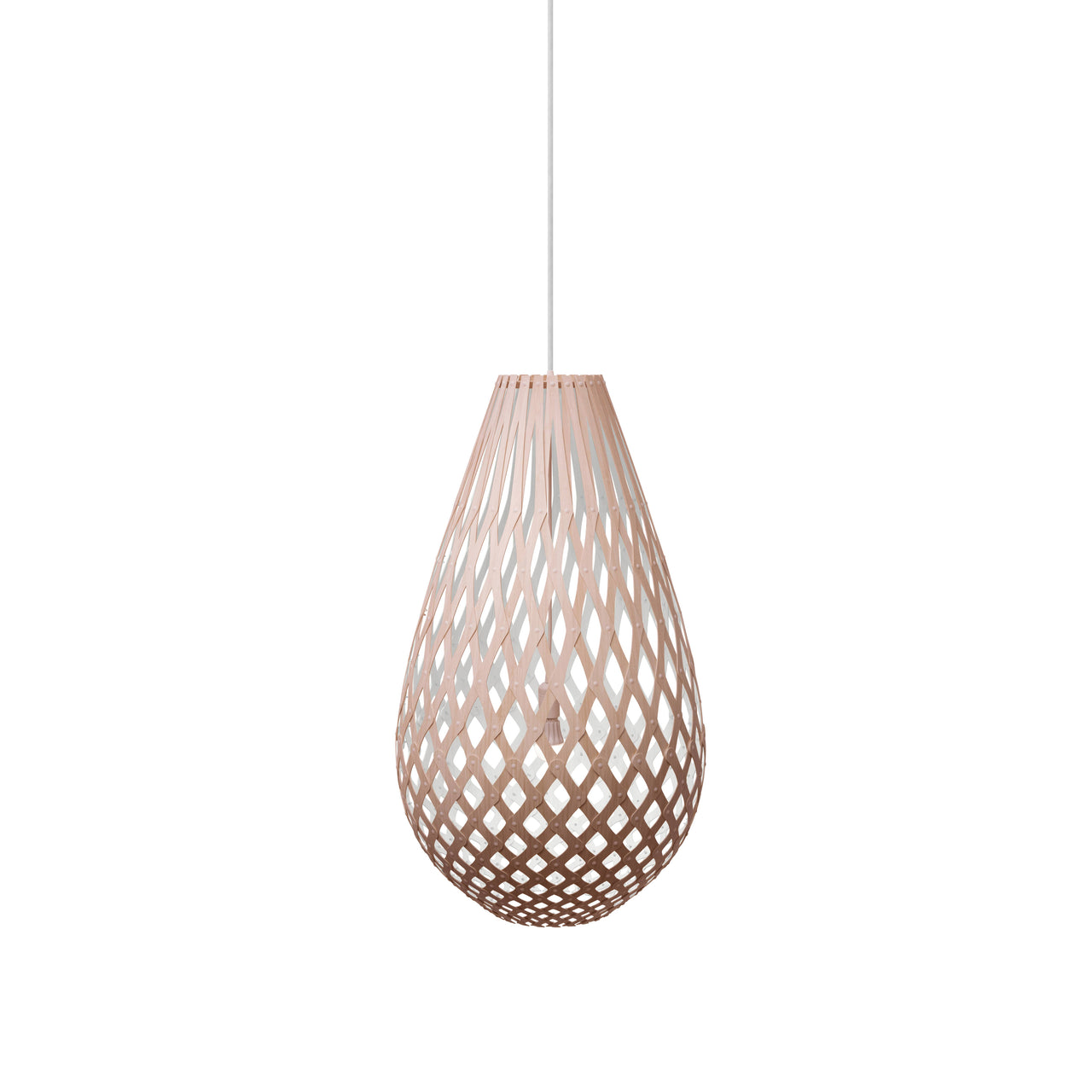 Kōura Pendant Light: Medium + Bamboo + White + White