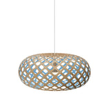 Kina Pendant Light: Large + Bamboo + Blue + White