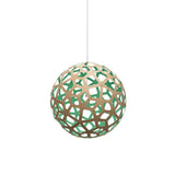 Coral Pendant Light: Large + Bamboo + Aqua + White