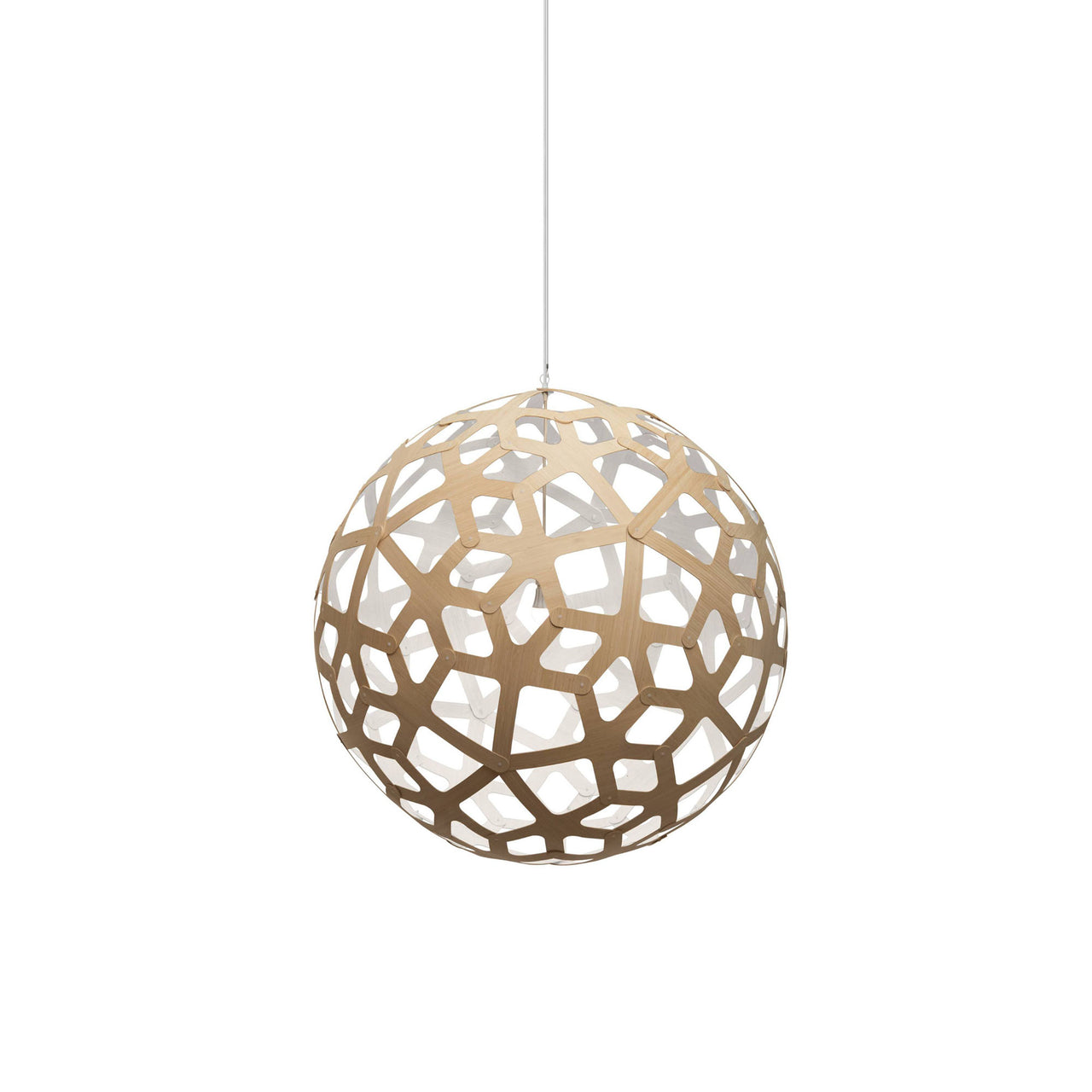 Coral Pendant Light: Large + Bamboo + White + White