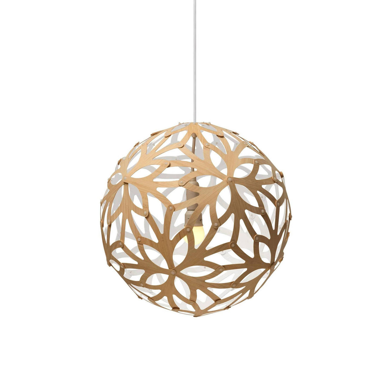 Floral Pendant Light: Large + Bamboo + White + White