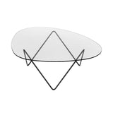 Pedrera Coffee Table: Transparent Glass + Black