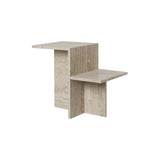 Distinct Side Table: Travertine