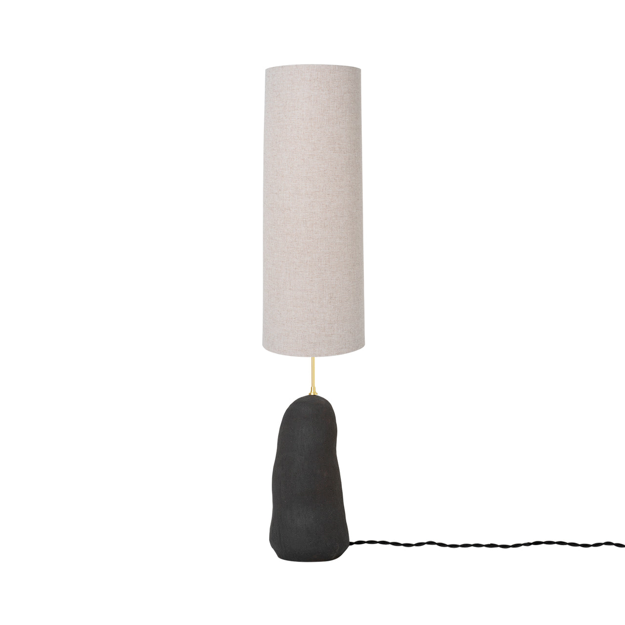 Hebe Lamp: Long + Natural + Dark Grey