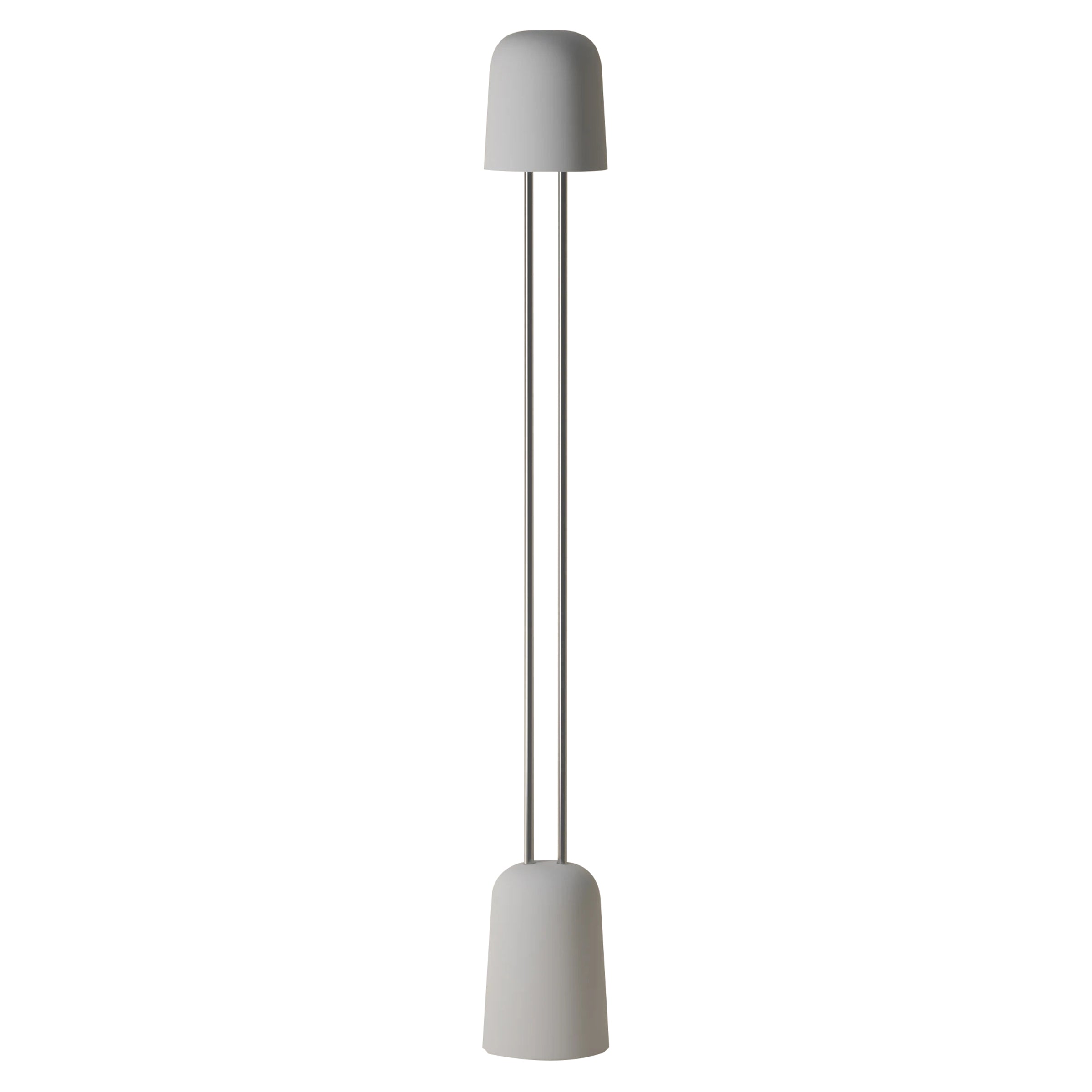 Gio Floor Light: Mist + Chrome