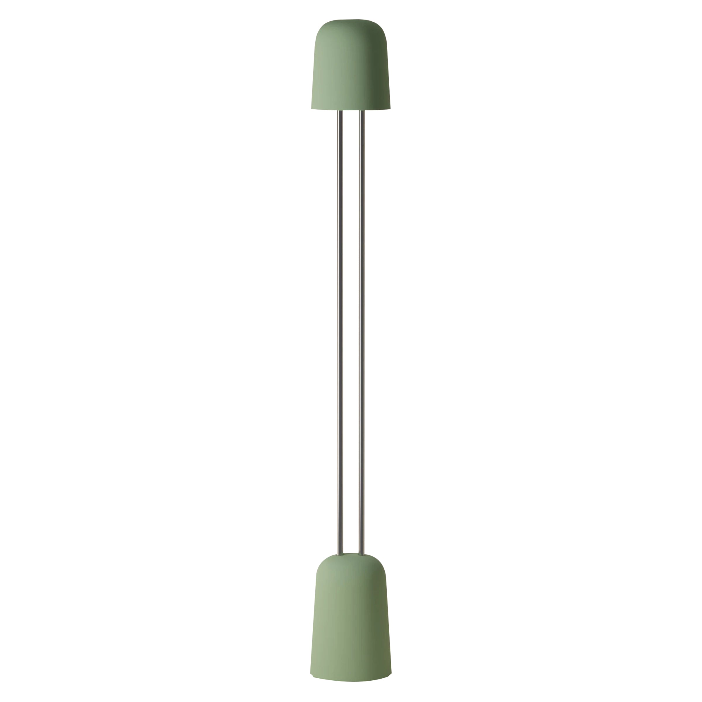 Gio Floor Light: Sage + Chrome