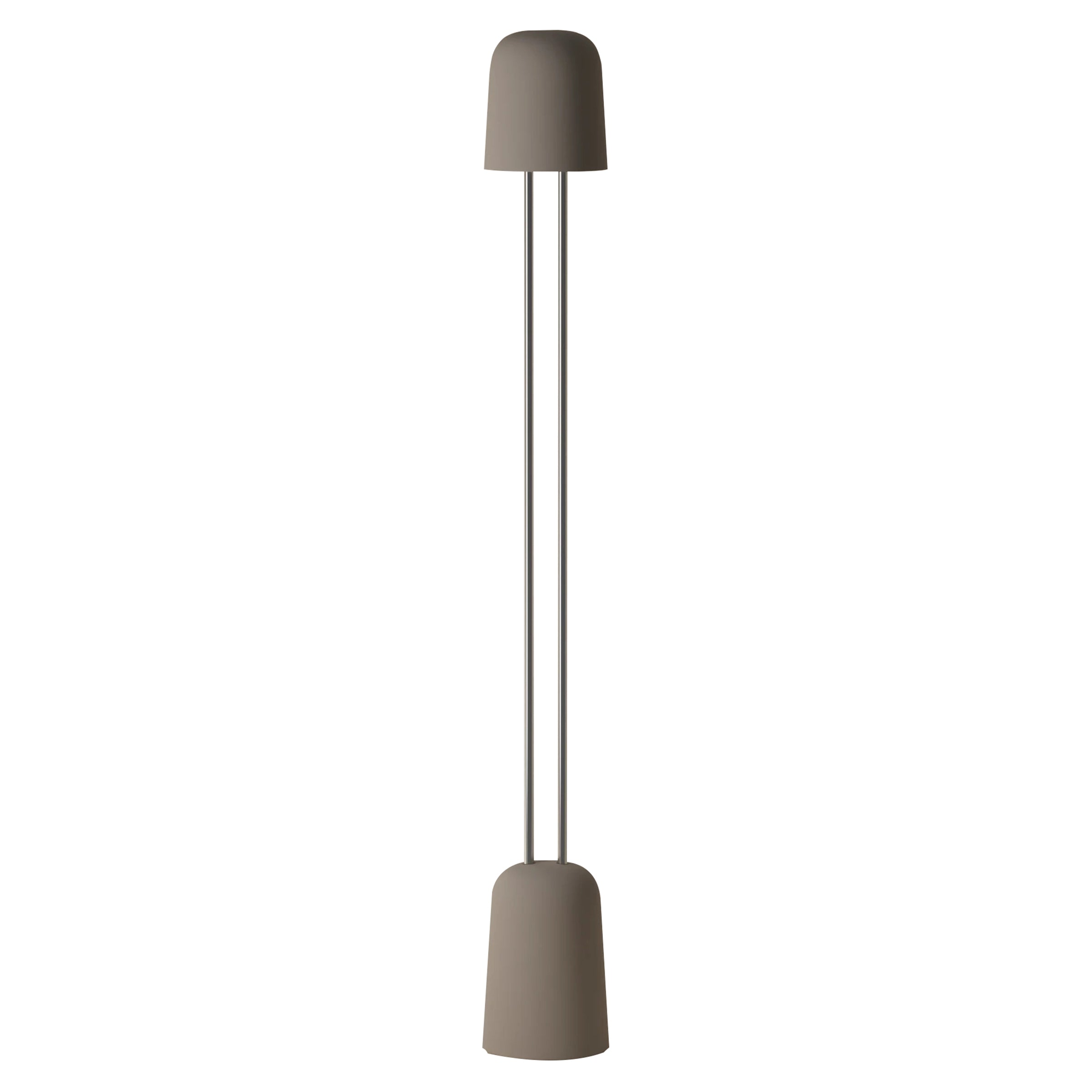 Gio Floor Light: Smoke + Chrome