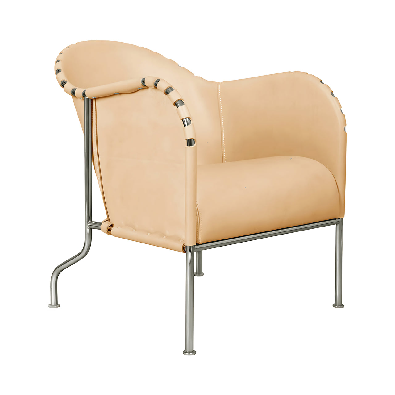 Bruno Armchair: Chrome + Tarnsjo Leather Natural