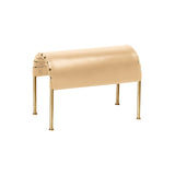Bruno Footstool: Brass Treated + Tarnsjo Leather Natural