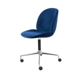 Beetle Meeting Chair: 4-Star Swivel Base with Castors + Full Upholstery + Polished Aluminum + Black Matt