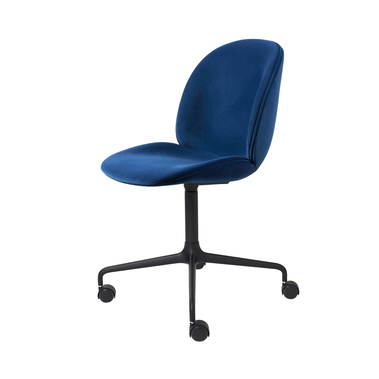 Beetle Meeting Chair: 4-Star Swivel Base with Castors + Full Upholstery + Black Matt